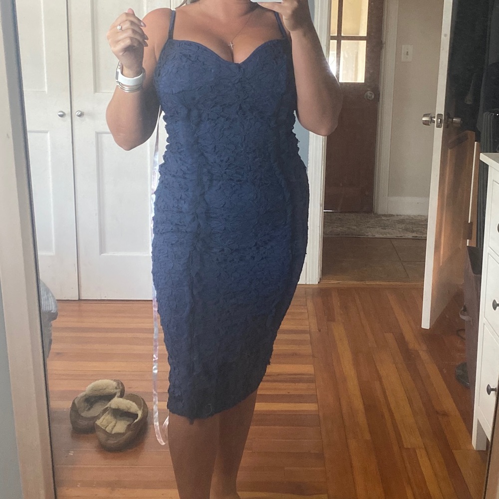 Navy blue Misguided dress size 6